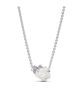 Pandora White Rose in Bloom necklace - 393206C01