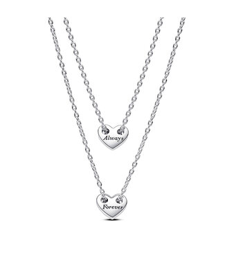 Pandora Forever & Always Splittable Heart necklace - 393207C00