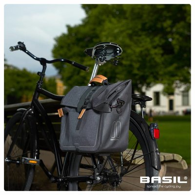 Basil Urban Dry - business fietstas - 15 liter - dark grey