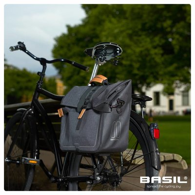 Basil Urban Dry - business fietstas - 15 liter - donkergrijs