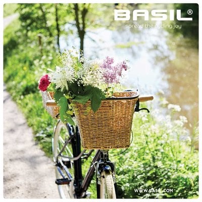 Basil Bremen Rattan Look KF - Fahrradkorb - vorne - braun