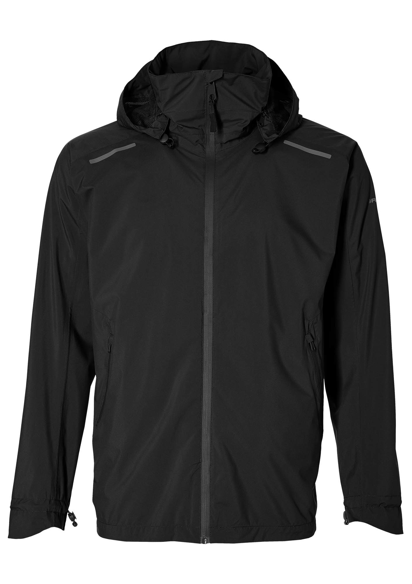 black rain jacket with hood