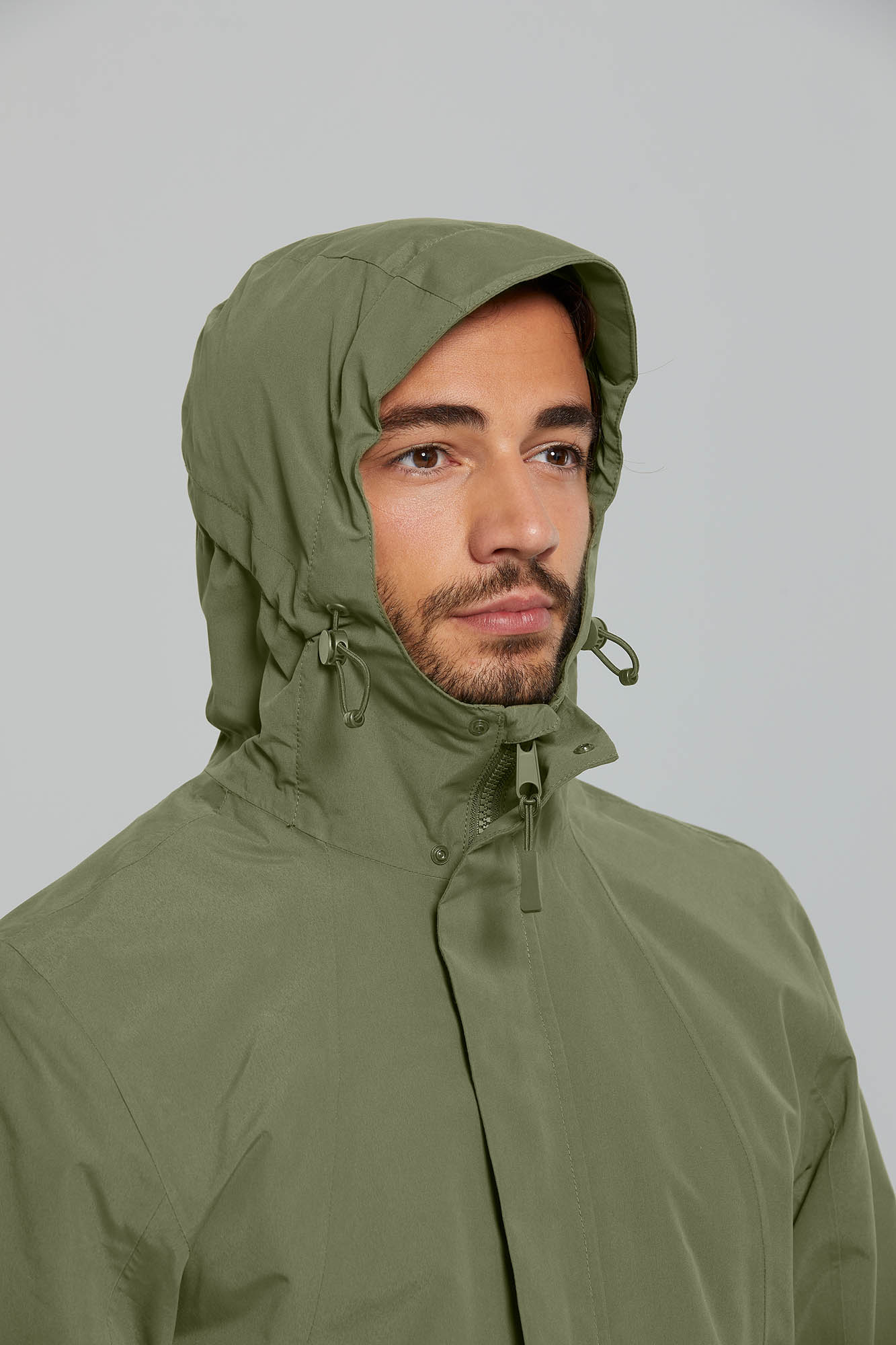 ▷ PARKA IMPERMEABLE BASIL MOSSE MUJER VERDE OLIVA TALLA