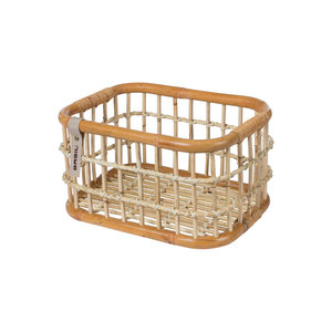 Basil Green Life -  Rattan Fahrrradkorb - Medium - vorne - natur braun