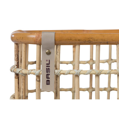 Basil Green Life -  Rattan Fahrrradkorb - Medium - vorne - natur braun