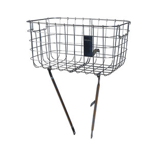 Basil Robin - bicycle basket - front - silver