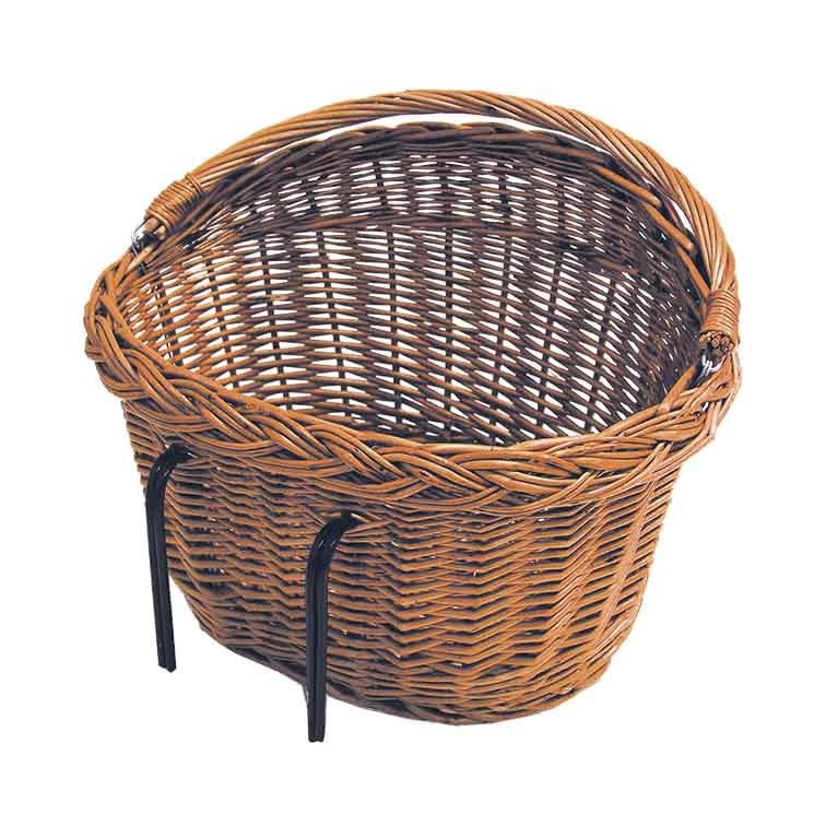 wicker bicycle basket with lid