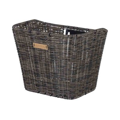 Basil Bremen Rattan Look FM – Fahrradkorb – vorne - dunkelbraun