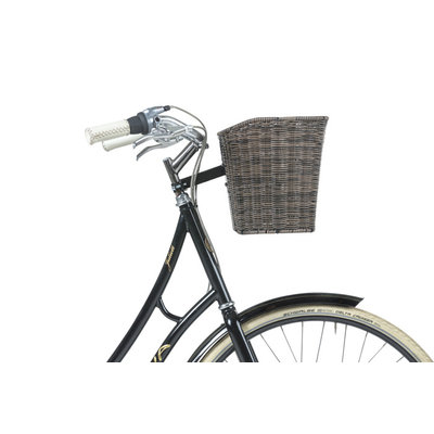 Basil Bremen Rattan Look FM – Fahrradkorb – vorne - dunkelbraun