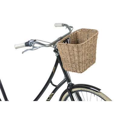 Basil Bremen Rattan Look FM – fietsmand – voorop - bruin