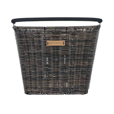 Basil Bremen Rattan Look KF - bicycle basket - front - dark brown