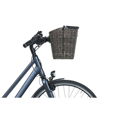 Basil Bremen Rattan Look KF - bicycle basket - front - dark brown