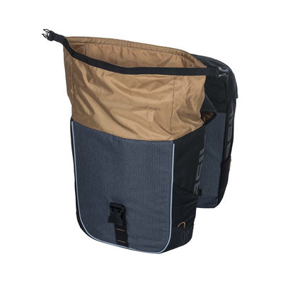 Basil Miles - doppelte Fahrradtasche - 26 Liter- schwarz/grau