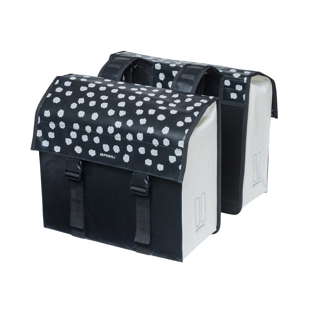 Basil Urban Load - double bicycle bag - 48-53 liter - black with reflective  dots - Basil
