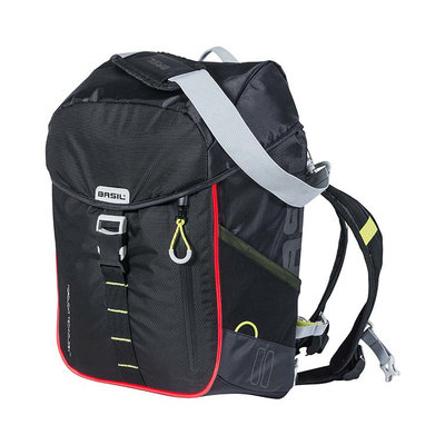 Basil Miles Nordlicht - bicycle backpack with LED-strip - 17 liter - black