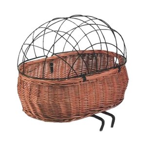 Basil Pluto - dog bicycle basket - front - brown