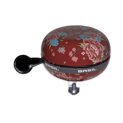 Basil Bloom - bicycle bell - 80 mm - red with flowers