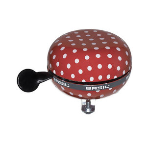 Basil Polkadot - bicycle bell - 80 mm - red / white