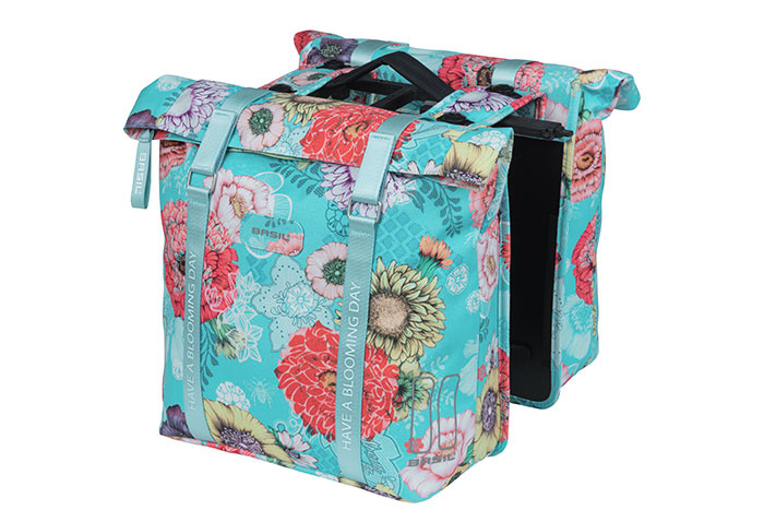 Basil Bloom Field double pannier bag MIK 28 35 litres blue