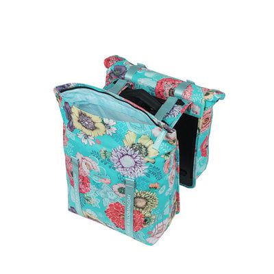 Basil Bloom Field - double pannier bag MIK - 28-35 litres - blue