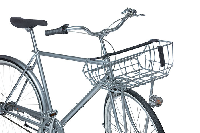 Basil Portland - bicycle basket - front - chrome - Basil