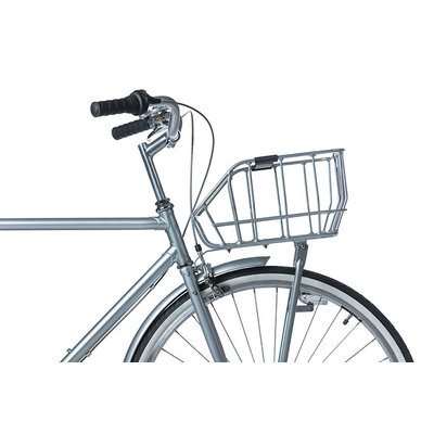 Basil Portland - bicycle basket - front - chrome