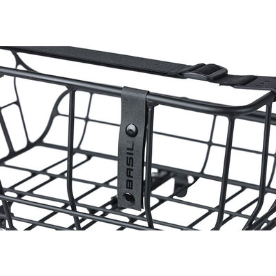 Basil Portland - bicycle basket - front - matt black