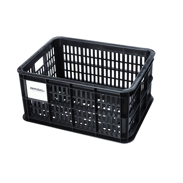 Basil Crate L - fietskrat - 40L - zwart - Basil