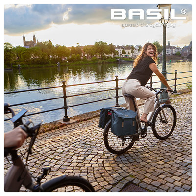 Basil Elegance - Fahrrad Doppeltasche - 40-49 Liter - estate blau