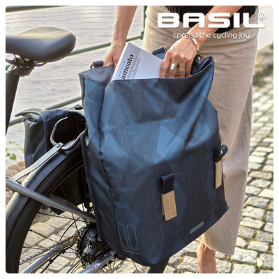 Basil Elegance - Fahrrad Doppeltasche MIK - 40-49 Liter - estate blau