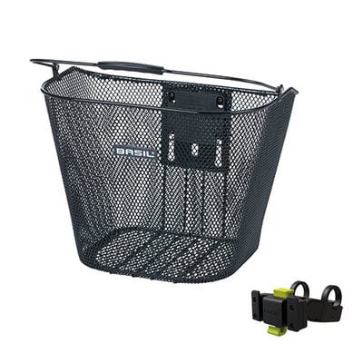 Basil Bremen KF - bicycle basket - front - including Basil KF handlebar holder - black