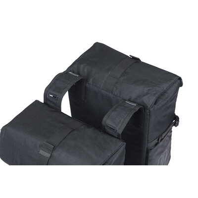 Basil Move - bicycle double bag - 30 liter- black