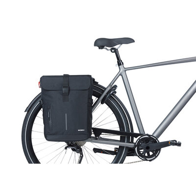 Basil Move - bicycle double bag - 30 liter- black