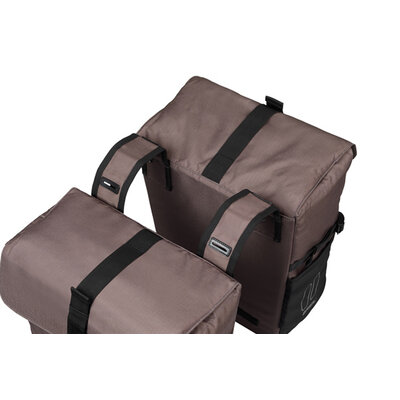 Basil Move - bicycle double bag - 30 liter- brown