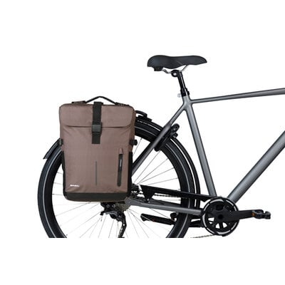 Basil Move - bicycle double bag - 30 liter- brown