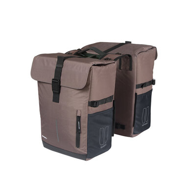 Basil Move - bicycle double bag - 30 liter- brown