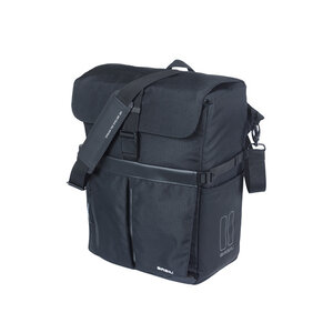 Basil Move commuter bicycle bag MIK Hooks - single pannier bag - 15 litres - black