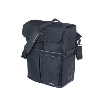 Basil Move commuter bicycle bag MIK Hooks - single pannier bag - 15 litres - black