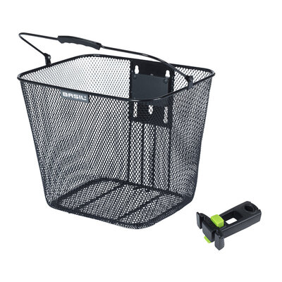 Basil Bilbao KF + stem holder - bicycle basket - black