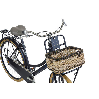 Basil Dijon - bicycle basket - small - grey/black