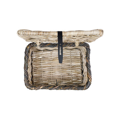 Basil Dijon - met - deksel - fietsmand - small - grijs/zwart