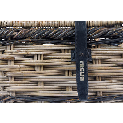 Basil Dijon - met - deksel - fietsmand - small - grijs/zwart