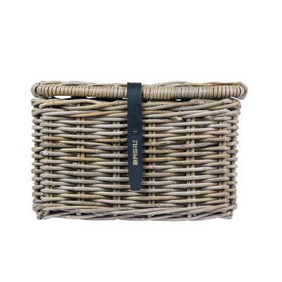 Basil Dax with lid - bicycle basket - S - grey