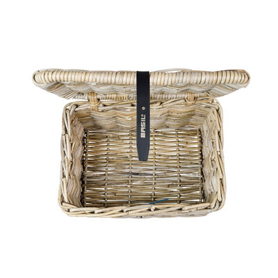 Basil Dax with lid - bicycle basket - S - grey
