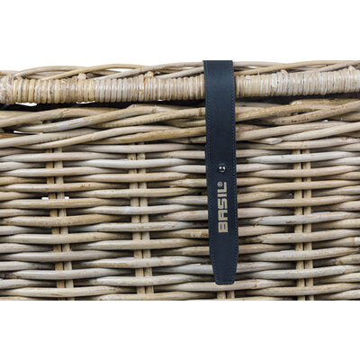 Basil Dax with lid - bicycle basket - S - grey