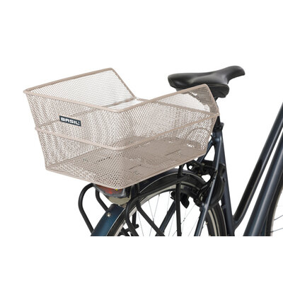 Basil Cento - bicycle basket – rear - nude metallic