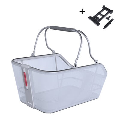 Basil Cento Tech Fiber Nordlicht MIK - bicycle basket - rear - blue silver
