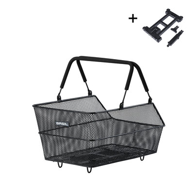 Basil Cento S MIK - bicycle basket - rear - small - including MIK system - black