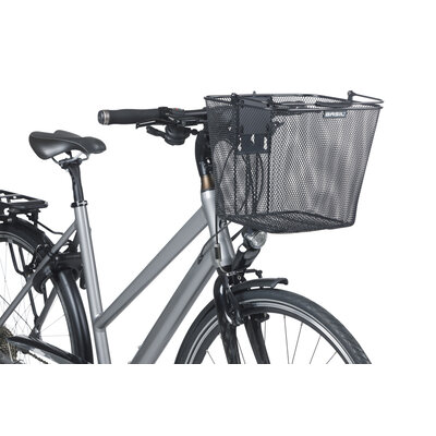 Basil Bilbao handlebar holder  - bicycle basket - front - including Basil KF handlebar holder - black