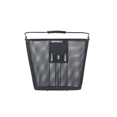 Basil Bilbao handlebar holder  - bicycle basket - front - including Basil KF handlebar holder - black